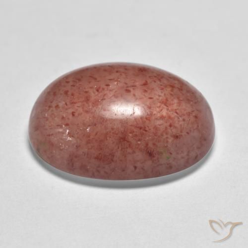 Quartz Fraise Rose rougeâtre terreux naturelle ovale, 9.17 ct, Translucide