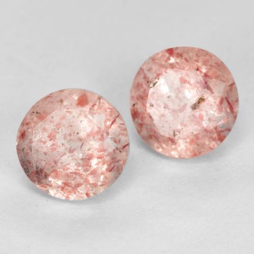 Achetez naturel 1.13ct Rose terreux Quartz fraise gems, Coupe roude, En provenance Russie chez GemSelect. En stock, livraison internationale!