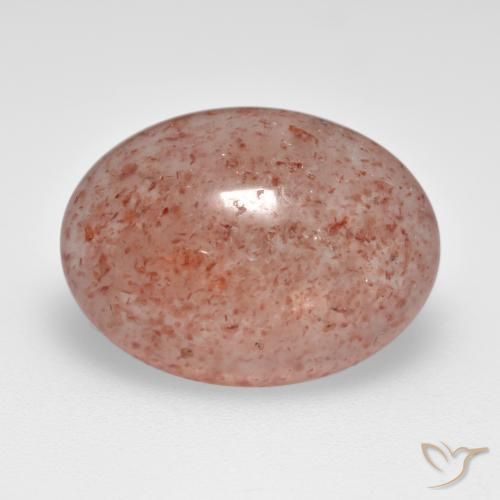 Quartz fraise Rose orangé naturelle ovale, 7.36 ct, Translucide