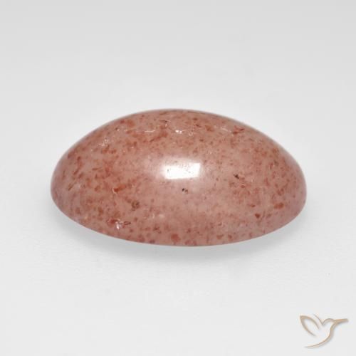 Quartz fraise Rose orangé naturelle ovale, 7.36 ct, Translucide