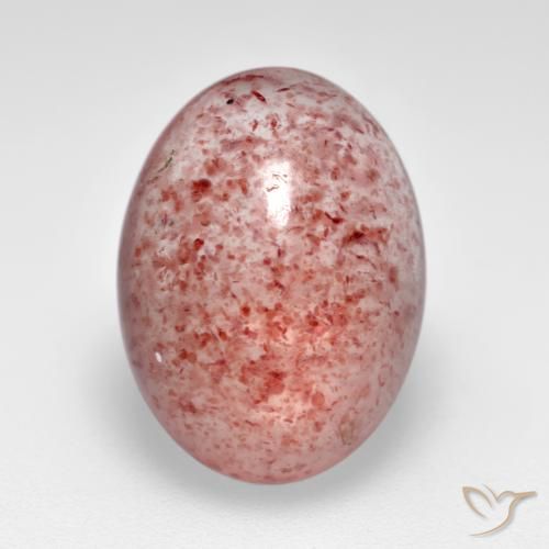 7.67ct Naturel Rose moyen-léger Quartz Fraise, ovale, Translucide
