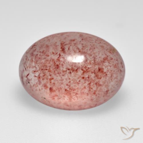 Quartz fraise Rose moyen-léger naturelle ovale, 7.67 ct, Translucide