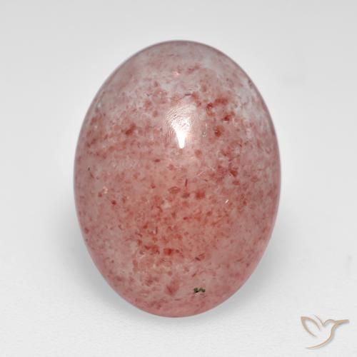 7.12ct Naturel Rose moyen-léger Quartz Fraise, ovale, Translucide