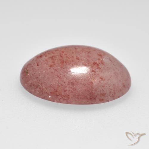 Quartz Fraise Rose moyen-léger naturelle ovale, 7.12 ct, Translucide