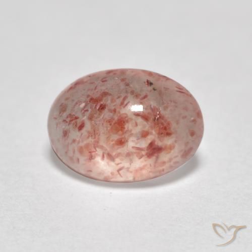 Quartz fraise Rose moyen naturelle ovale, 0.83 ct, Transparent