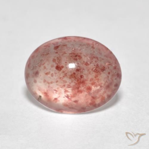 Quartz fraise Rose terreux naturelle ovale, 0.92 ct, Transparent