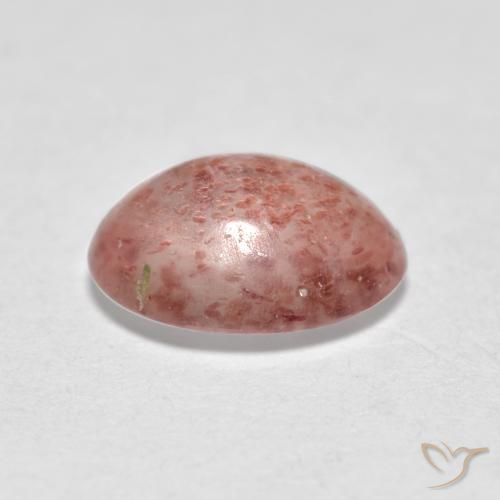 Quartz fraise Rose terreux naturelle ovale, 0.92 ct, Transparent