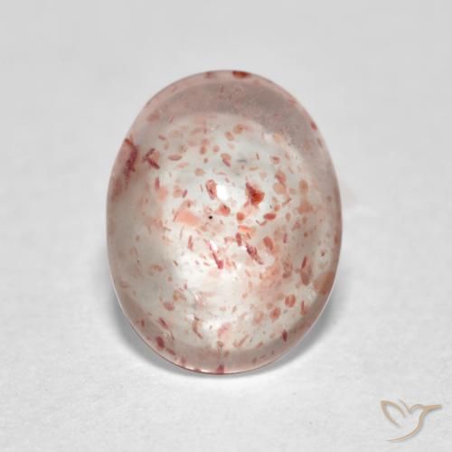 Quartz Fraise Orange rose naturelle ovale, 1.00 ct, Transparent