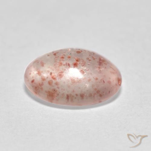 Quartz Fraise Orange rose naturelle ovale, 1.00 ct, Transparent