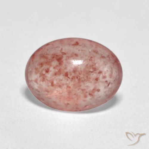 Quartz fraise Rose moyen naturelle ovale, 1.04 ct, Translucide
