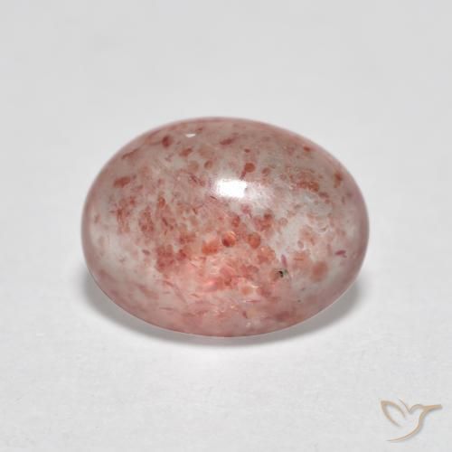 Quartz fraise Rose terreux naturelle ovale, 1.19 ct, Translucide