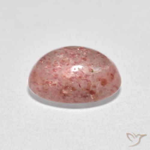 Quartz fraise Rose terreux naturelle ovale, 1.19 ct, Translucide