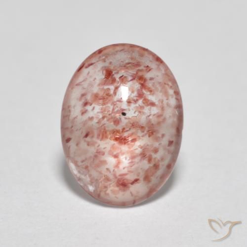 0.96ct Naturel Rouge coccinelle Quartz Fraise, ovale, Transparent