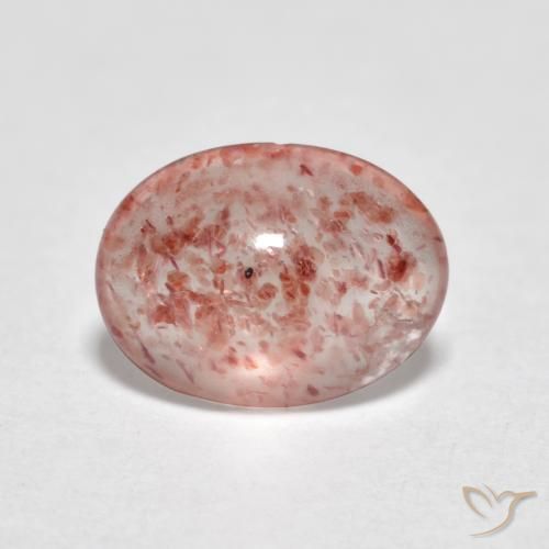 Quartz fraise Rouge coccinelle naturelle ovale, 0.96 ct, Transparent