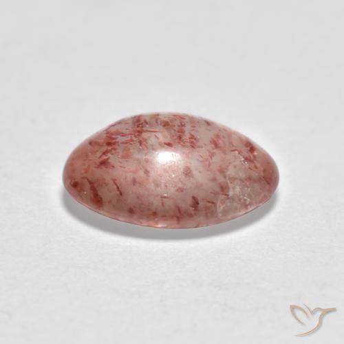 Quartz fraise Rouge coccinelle naturelle ovale, 0.96 ct, Transparent
