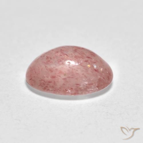 Quartz Fraise Rose terreux naturelle ovale, 0.96 ct, Translucide