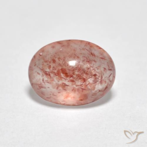 Quartz fraise Rose moyen naturelle ovale, 0.87 ct, Translucide