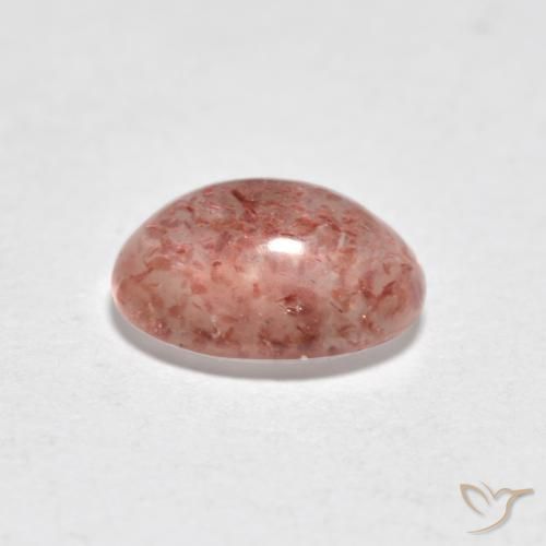 Quartz fraise Rose moyen naturelle ovale, 0.87 ct, Translucide