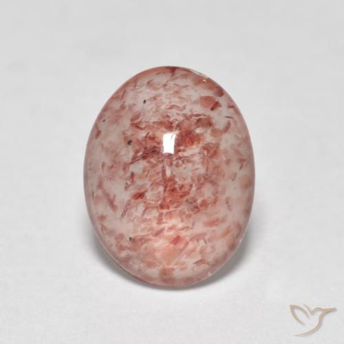 Quartz Fraise Rose moyen naturelle ovale, 1.12 ct, Translucide