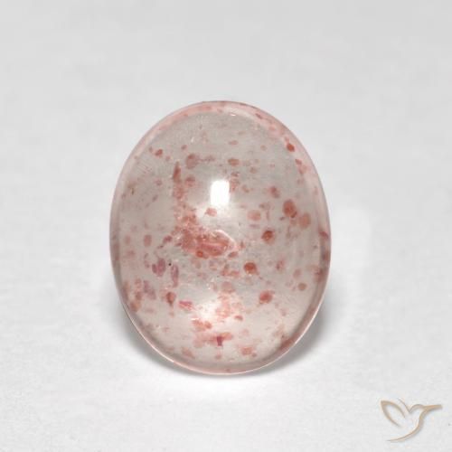 0.90ct Naturel Rose clair Quartz Fraise, ovale, Transparent