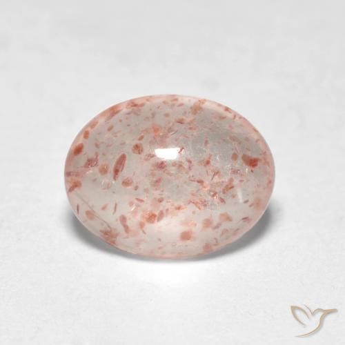 Quartz fraise Rose terreux naturelle ovale, 0.87 ct, Transparent