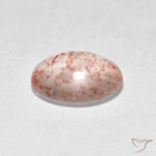 Quartz fraise Rose terreux naturelle ovale, 0.87 ct, Transparent