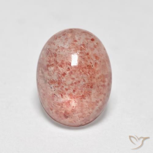 Quartz Fraise Rose terreux naturelle ovale, 1.20 ct, Translucide