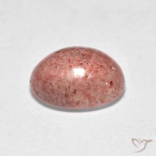 Quartz Fraise Rose terreux naturelle ovale, 1.20 ct, Translucide
