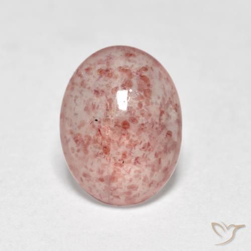 0.95ct Naturel Rose terreux Quartz Fraise, ovale, Translucide