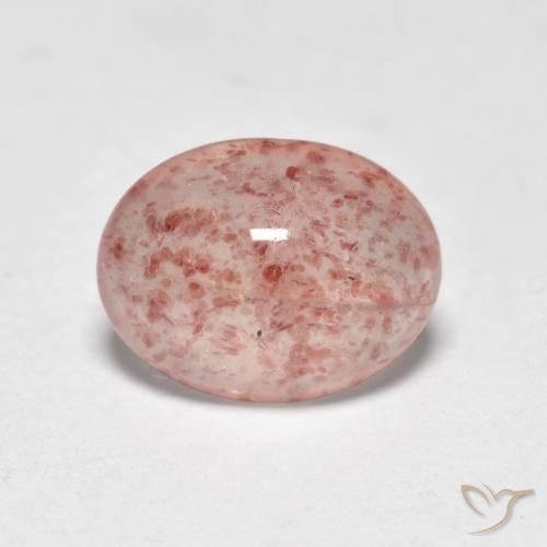 Quartz fraise Rose terreux naturelle ovale, 0.95 ct, Translucide