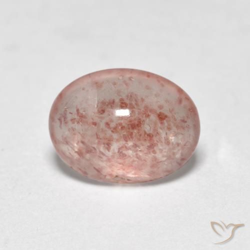 Quartz fraise Rose terreux naturelle ovale, 0.91 ct, Translucide
