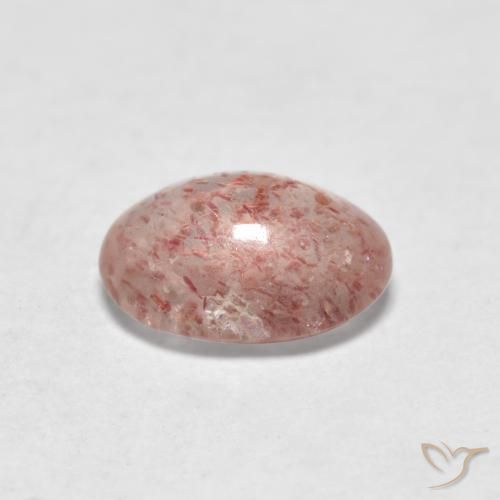 Quartz fraise Rose terreux naturelle ovale, 0.91 ct, Translucide