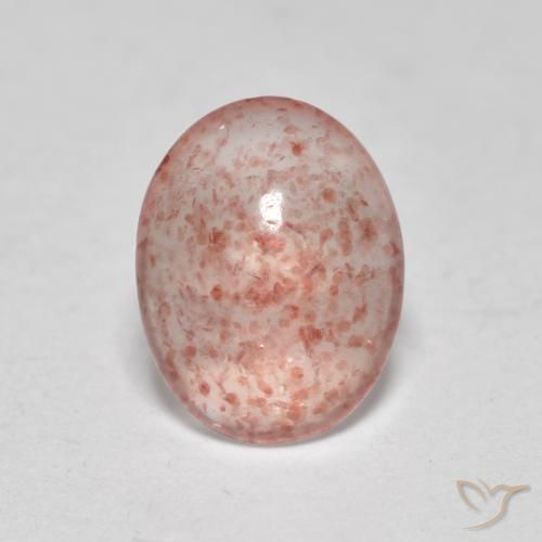 Quartz Fraise Rose terreux naturelle ovale, 0.90 ct, Translucide