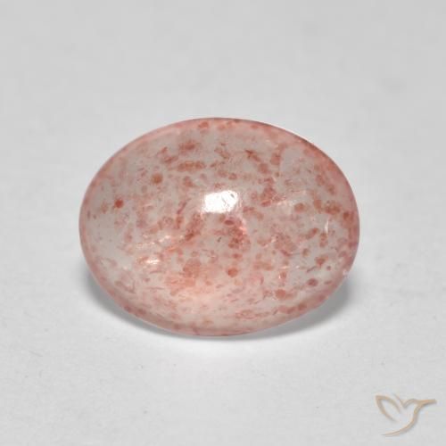 Quartz Fraise Rose terreux naturelle ovale, 0.90 ct, Translucide