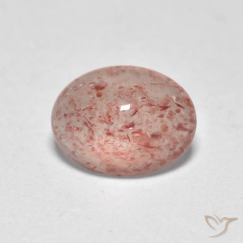 Quartz fraise Rose clair naturelle ovale, 0.89 ct, Translucide