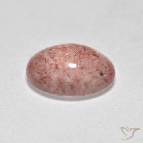 Quartz fraise Rose terreux naturelle ovale, 1.08 ct, Translucide