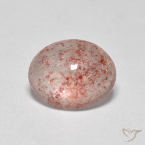 Quartz fraise Rose clair naturelle ovale, 1.02 ct, Transparent