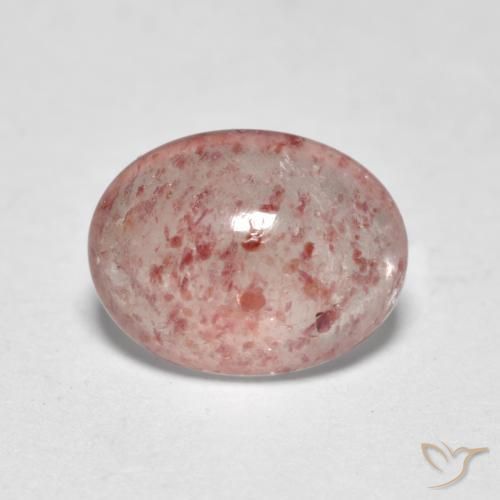 Quartz fraise Rose moyen naturelle ovale, 1.09 ct, Translucide