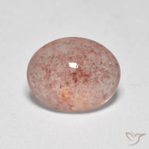 Quartz fraise Rose terreux naturelle ovale, 1.03 ct, Translucide