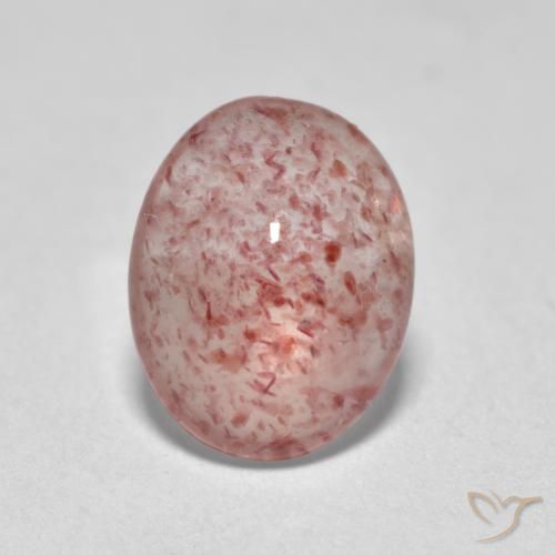 Quartz fraise Rose moyen-léger naturelle ovale, 0.98 ct, Translucide
