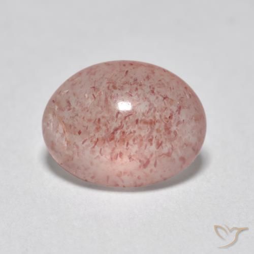 Quartz fraise Rose moyen-léger naturelle ovale, 1.11 ct, Translucide