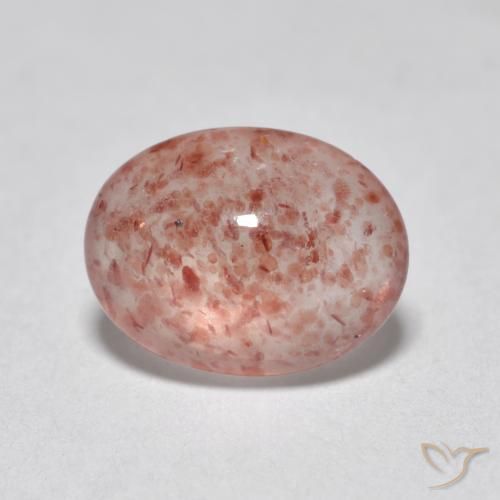 Quartz fraise Rose clair naturelle ovale, 0.93 ct, Translucide