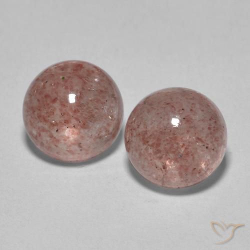3.40ctw Naturel Bois de rose léger Quartz Fraise, Tour, Translucide