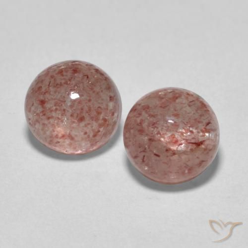 2.55ctw Naturel Bois de rose léger Quartz Fraise, Tour, Translucide