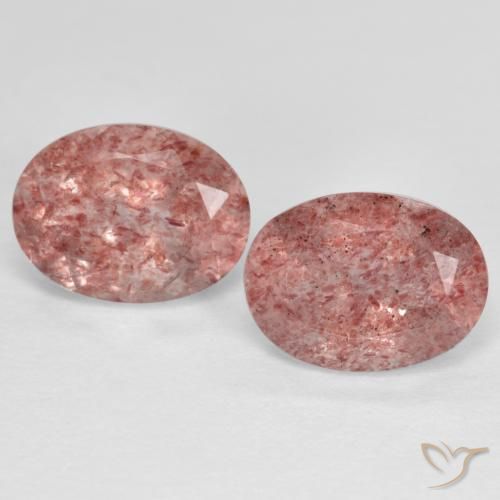 2.79ctw Naturel Rose Quartz fraise, ovale, Translucide