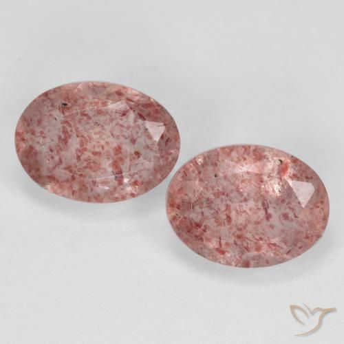 2.92ctw Naturel Rose moyen Quartz Fraise, ovale, Translucide