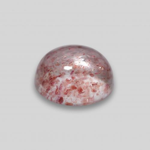 Quartz fraise rose naturelle coupe roude, 0,95 ct, translucide
