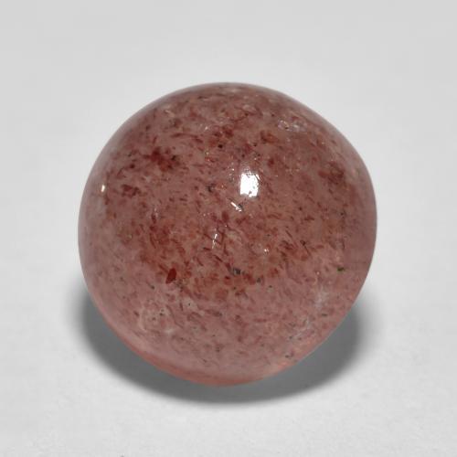 Quartz fraise rose moyen naturelle coupe roude, 2,94 ct, translucide