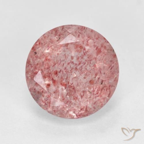 3.04ct Naturel Rose terreux Quartz Fraise, Tour, Translucide