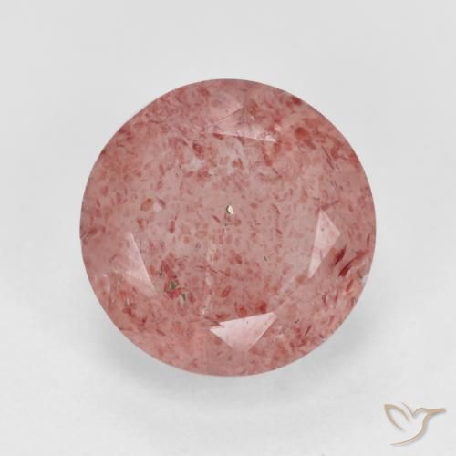 3.03ct Naturel Rose léger Quartz fraise, Tour, Translucide